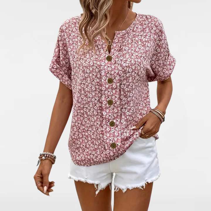 GRACEY | BLOUSE D'ÉTÉ CHIC À BOUTON