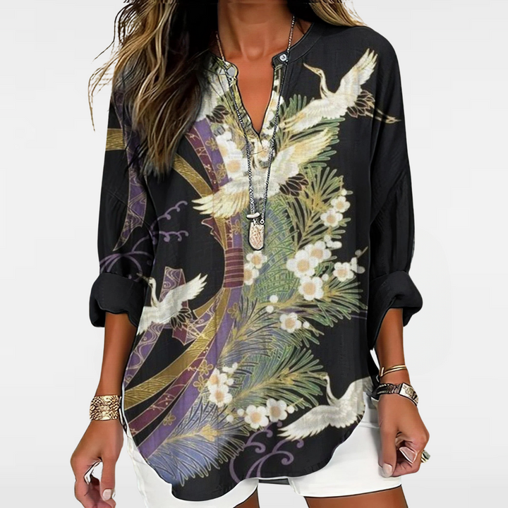 Orielle™ - Blouse Élégante Imprimé Vol