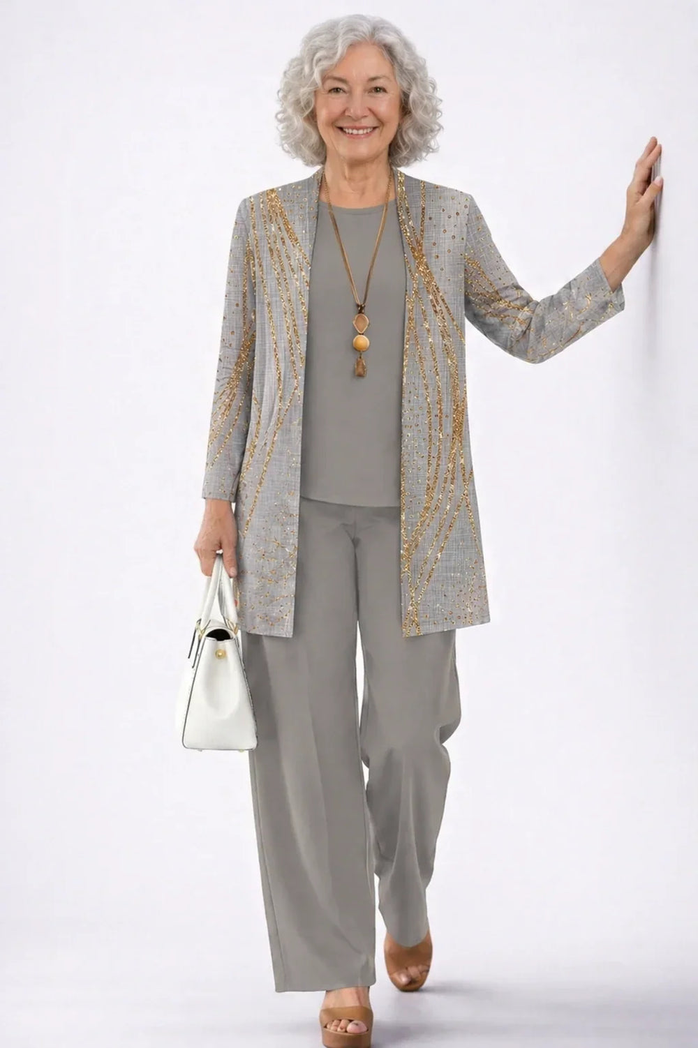 Adèle™ | Ensemble Trois Pièces Gris Doré