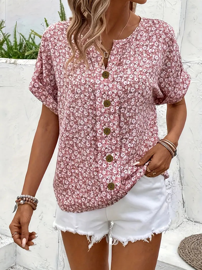 GRACEY | BLOUSE D'ÉTÉ CHIC À BOUTON