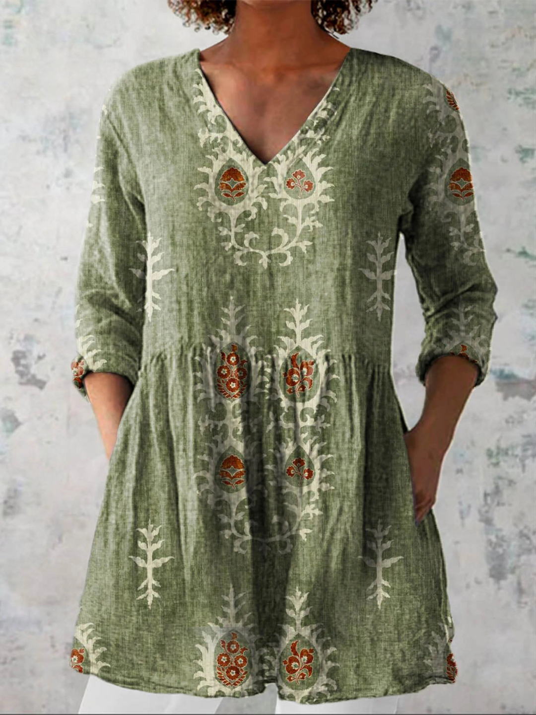 Elise | Blouse Longue avec Col en V