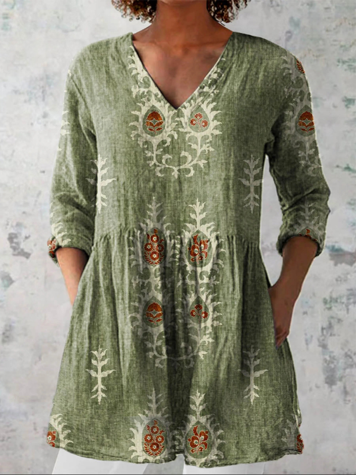 Elise | Blouse Longue avec Col en V