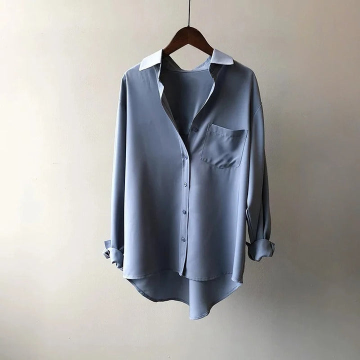 VIVIAN | CHEMISE À COL REVER LONGUE À MANCHES CASUAL