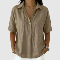 Claire | Blouse Élégante avec Col et Détails Boutonnés