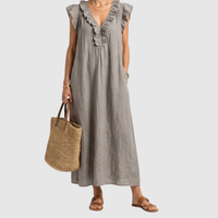 Josette | Robe longue flatteuse en lin