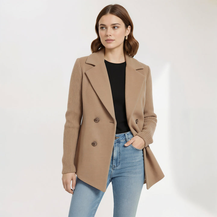 Sasha | Veste blazer décontractée en tricot côtelé