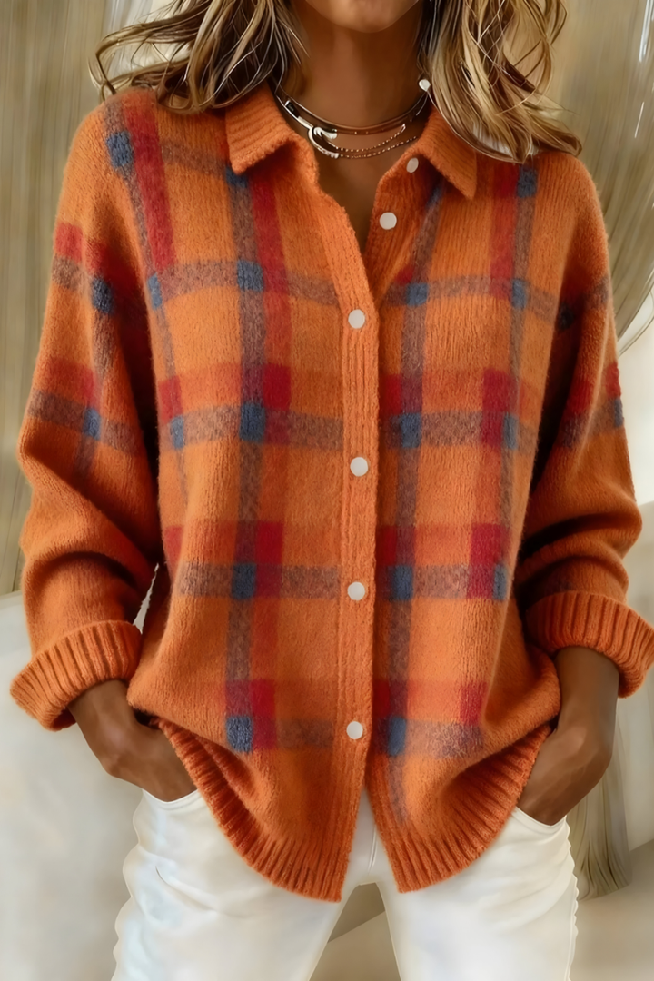 Tesa | Gilet à Carreaux Tricoté