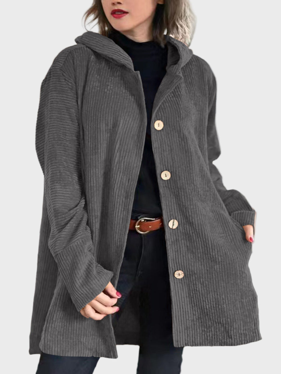 Indie | Veste à Capuche en Velours Côtelé