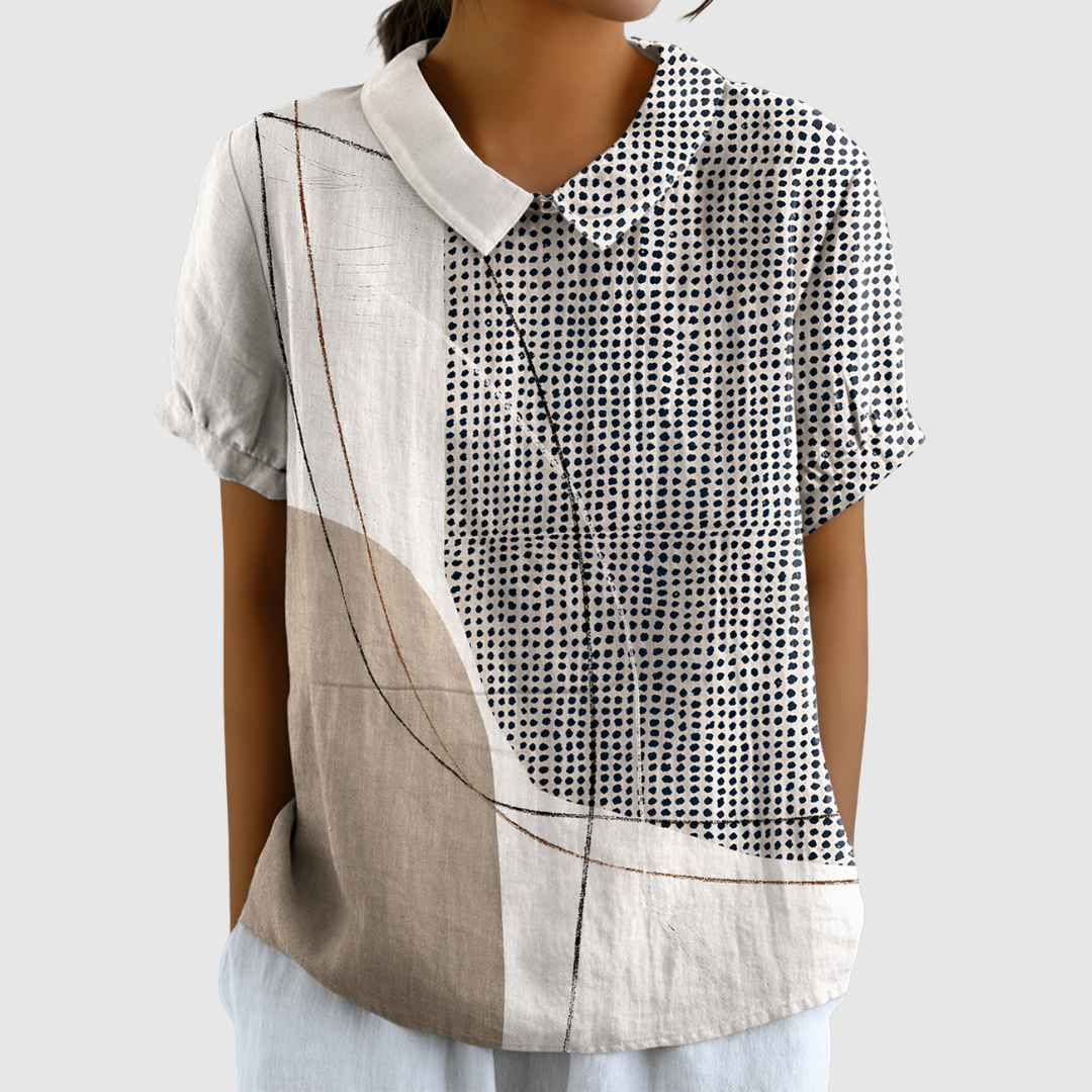 Lana | Chemise à Motifs Abstraits en Points et Lignes