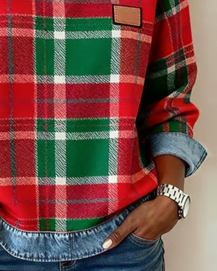 Sweat à la mode avec patchwork à carreaux