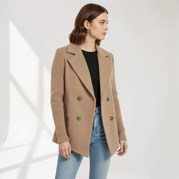Sasha | Veste blazer décontractée en tricot côtelé