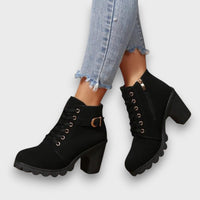 Ardeline – Bottines à talon bloc avec lacets et boucle