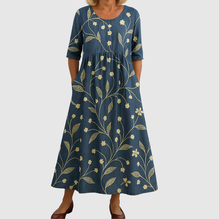Emma | Robe Midi Décontractée - Élégance Quotidienne