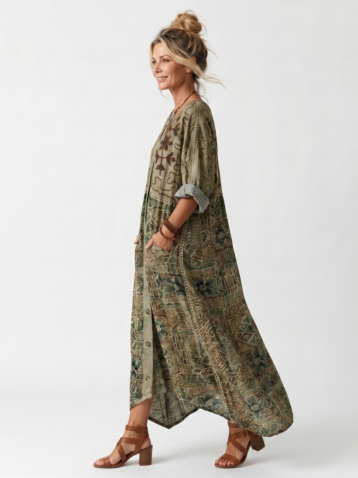 Suzanne robe midi oversize - détail