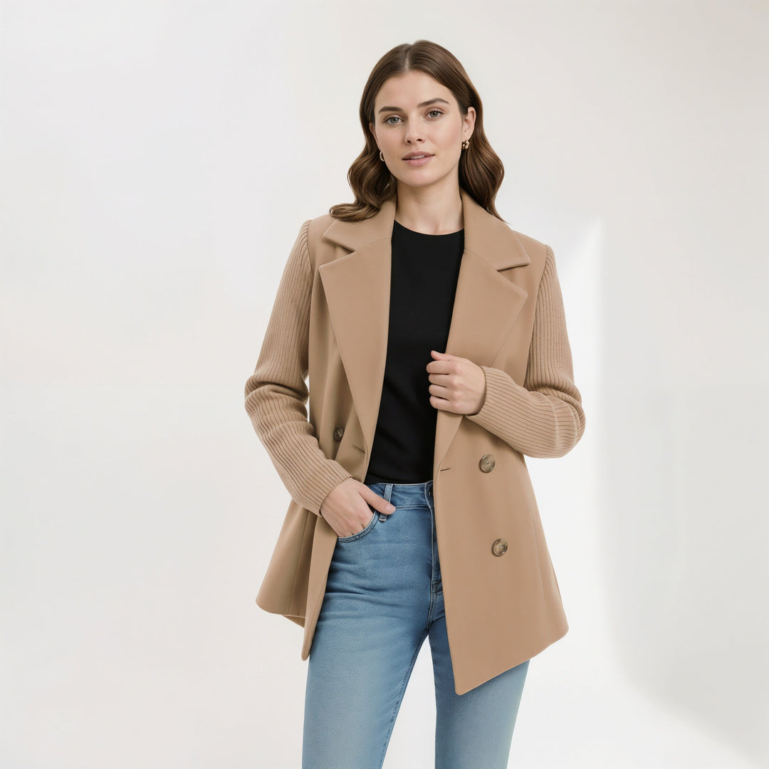 Sasha | Veste blazer décontractée en tricot côtelé