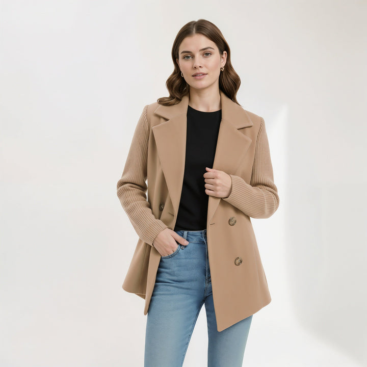Sasha | Veste blazer décontractée en tricot côtelé