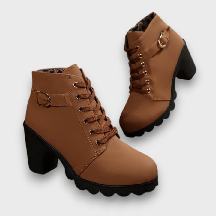 Ardeline – Bottines à talon bloc avec lacets et boucle