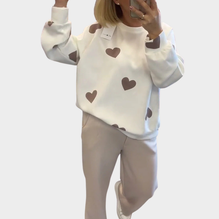 Soren | Pull en Mélange de Coton avec Cœurs