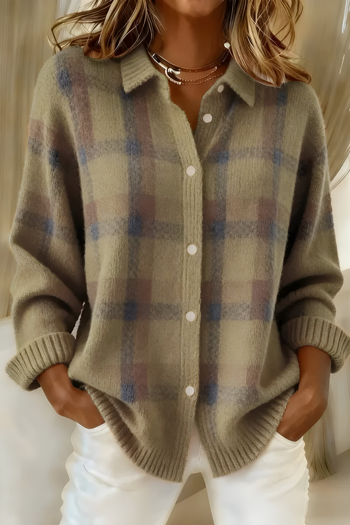 Tesa | Gilet à Carreaux Tricoté