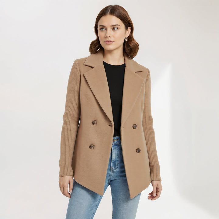 Sasha | Veste blazer décontractée en tricot côtelé