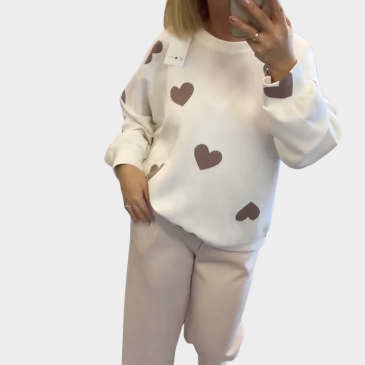 Soren | Pull en Mélange de Coton avec Cœurs