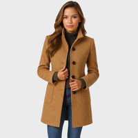 Clara – Manteau élégant en laine à boutons (Livraison)