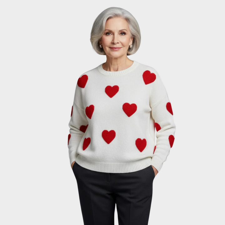 Soren | Pull en Mélange de Coton avec Cœurs