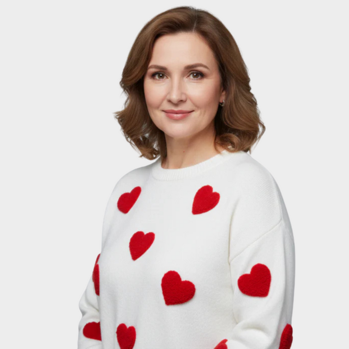 Soren | Pull en Mélange de Coton avec Cœurs