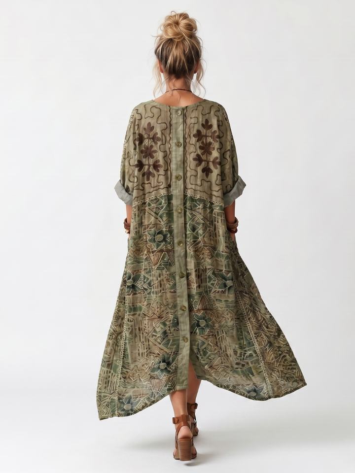 Suzanne robe midi oversize - poche