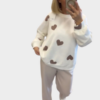 Soren | Pull en Mélange de Coton avec Cœurs