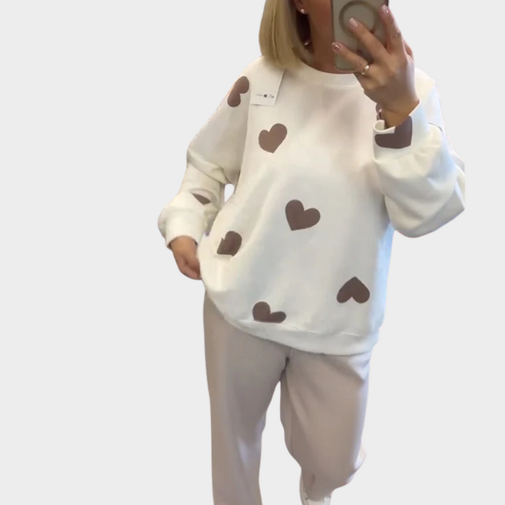 Soren | Pull en Mélange de Coton avec Cœurs