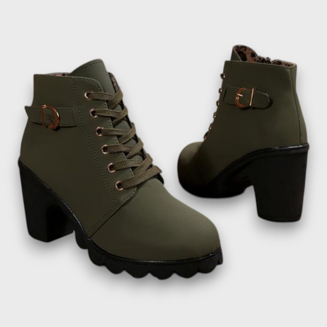 Ardeline – Bottines à talon bloc avec lacets et boucle