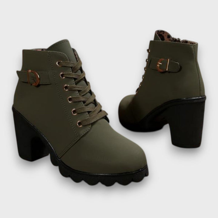 Ardeline – Bottines à talon bloc avec lacets et boucle