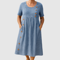 Brienne | Robe Midi Rayée – Confort Évident, Confiance Quotidienne