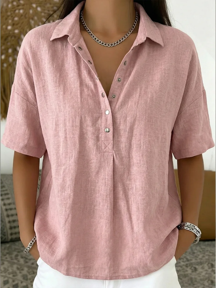 Claire | Blouse Élégante avec Col et Détails Boutonnés