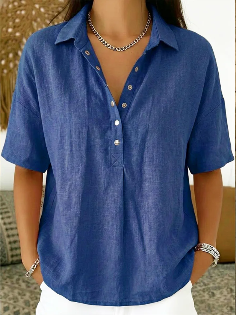 Claire | Blouse Élégante avec Col et Détails Boutonnés