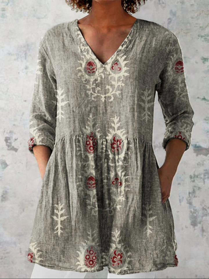 Elise | Blouse Longue avec Col en V