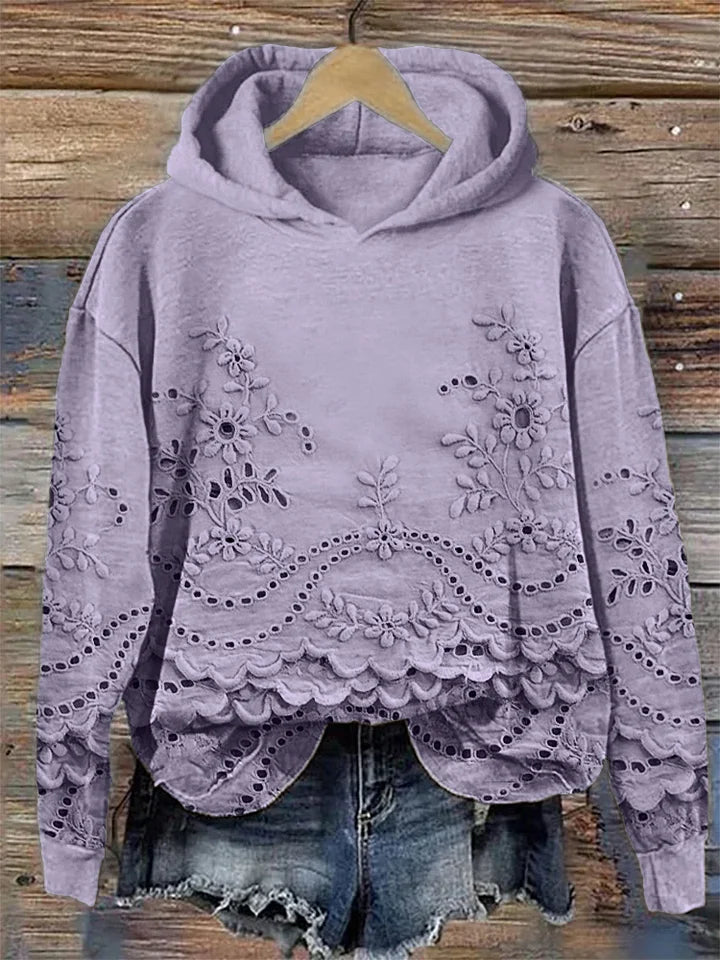Rosa™ | Hoodie avec Détails en Dentelle