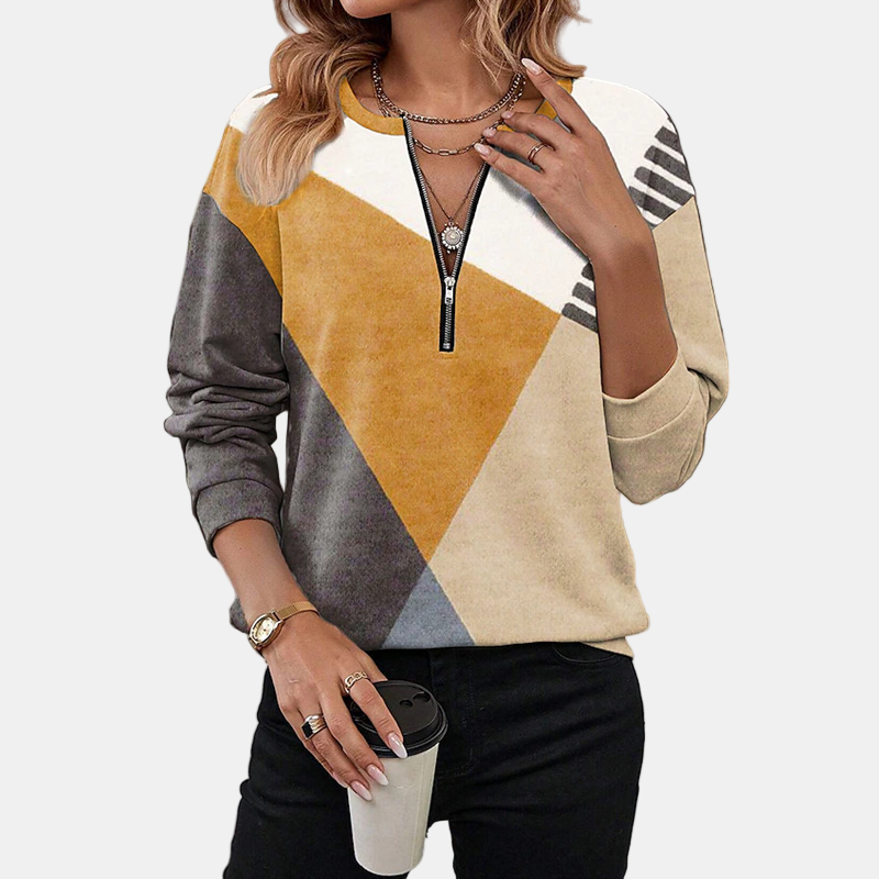 Lurelia | Sweatshirt Géométrique Doux