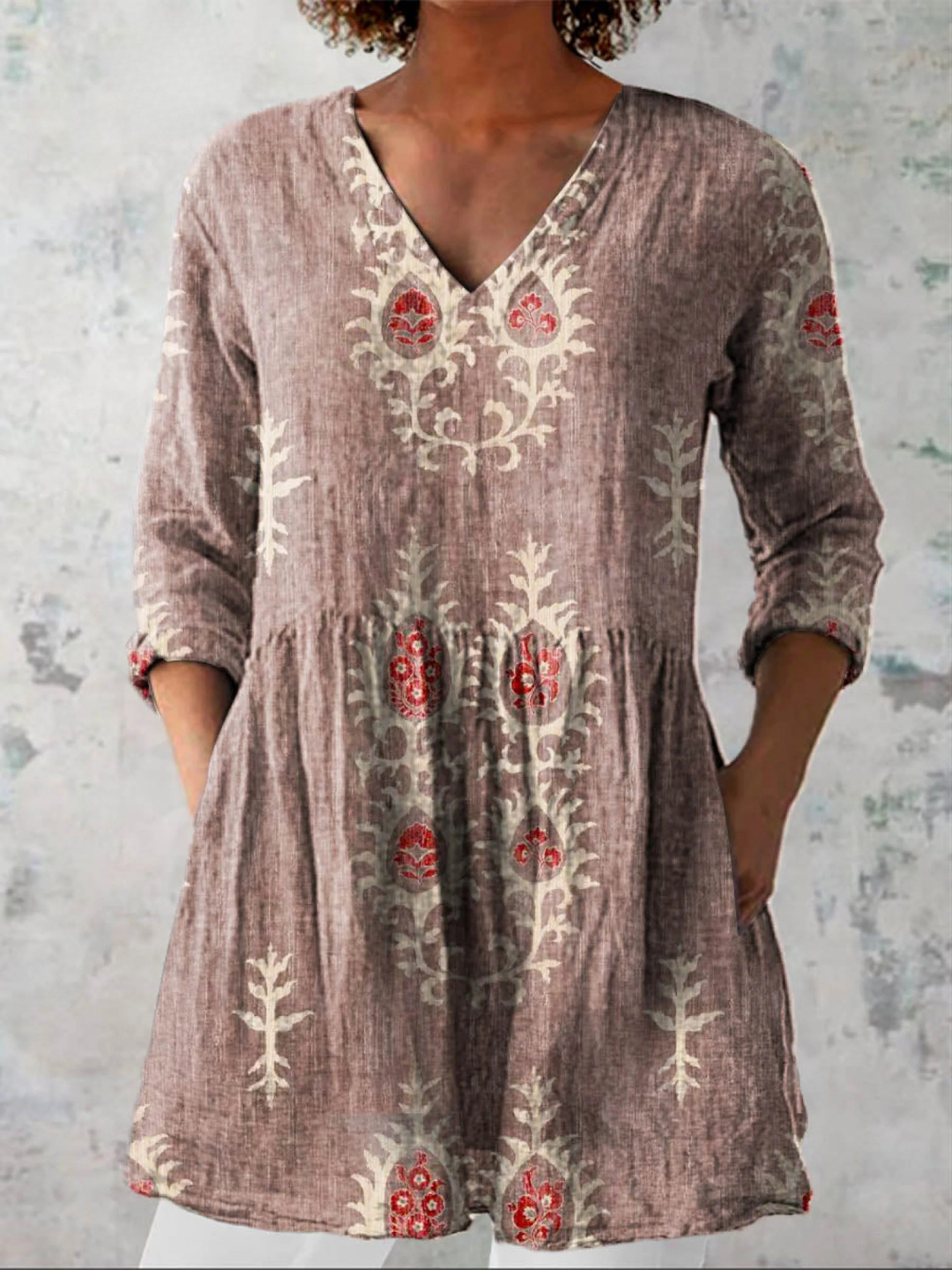 Elise | Blouse Longue avec Col en V