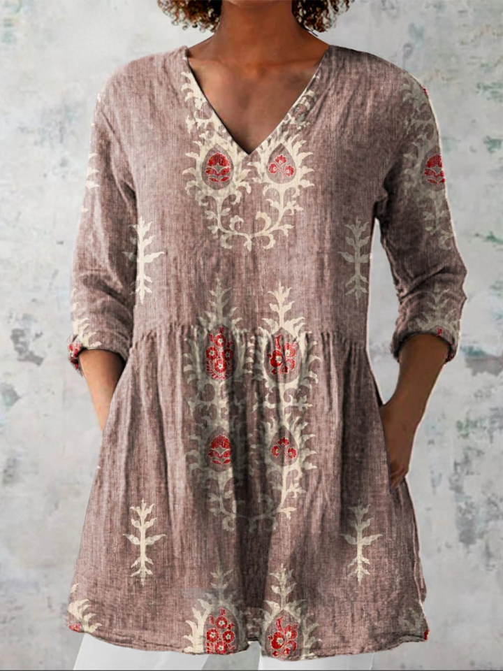 Elise | Blouse Longue avec Col en V