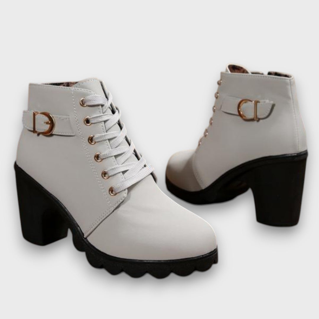 Ardeline – Bottines à talon bloc avec lacets et boucle
