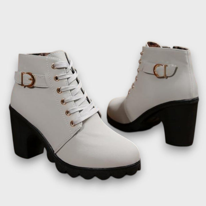 Ardeline – Bottines à talon bloc avec lacets et boucle