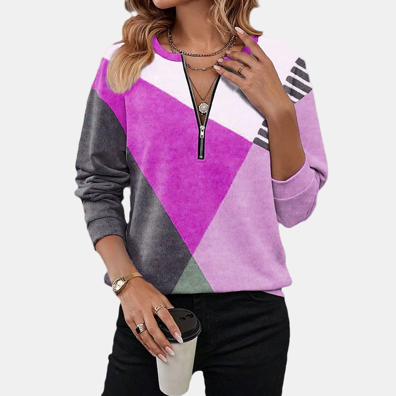 Lurelia | Sweatshirt Géométrique Doux