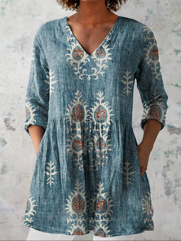 Elise | Blouse Longue avec Col en V