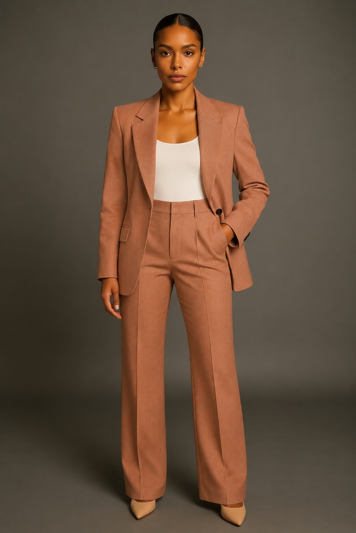 Ensemble tailleur blazer et pantalon jambe large