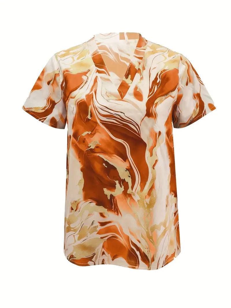 XYRIEL | BLOUSE EN IMPRIMÉ MARBRE ÉLÉGANTE