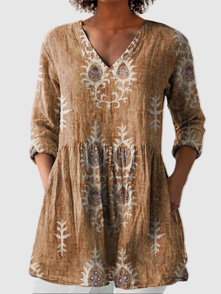 Elise | Blouse Longue avec Col en V