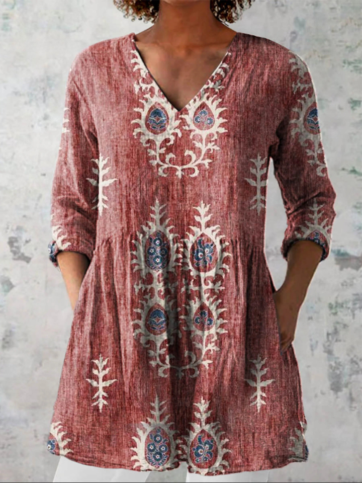 Elise | Blouse Longue avec Col en V