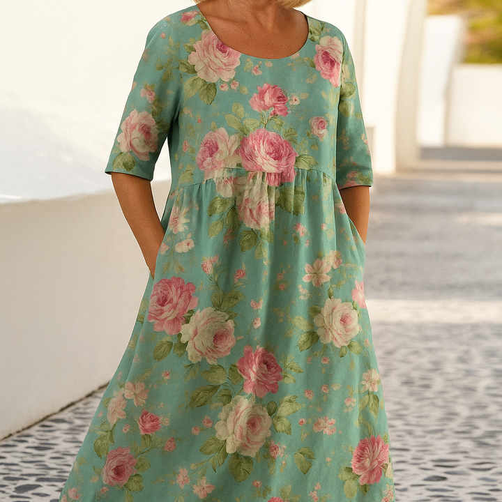 Emma | Robe Midi Décontractée - Élégance Quotidienne